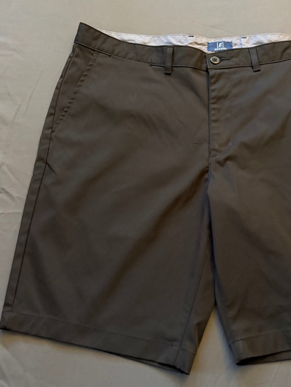 George Shorts Men’s 38 Black Stretch Chino Adjustable Waist Drawstring Casual